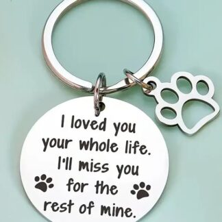 Pet Memorial Keyring with Paw Print Charm